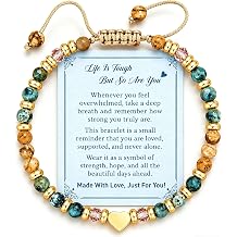 Inspirational Gifts for Women,Healing Natural Stone Bracelet, Strength Thinking of You Get Well Soon Gifts for Women Friend Sister, Self Care Recovery Spiritual Jewelry