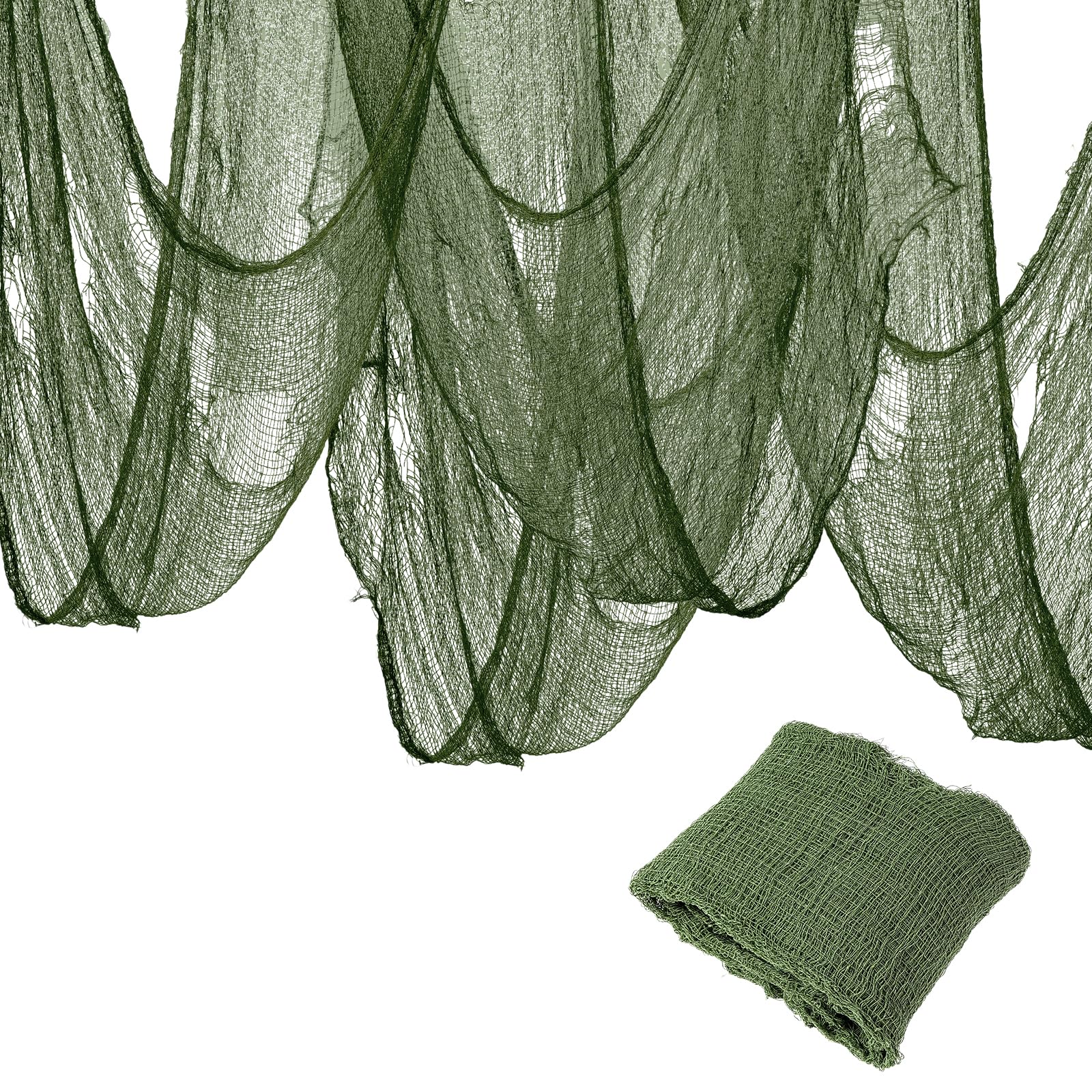 Tela verde espeluznante de Halloween de 79 x 315 pulgadas, tela de gasa verde espeluznante y aterradora para casas embrujadas, fiestas de Halloween, puertas y decoración al aire libre.