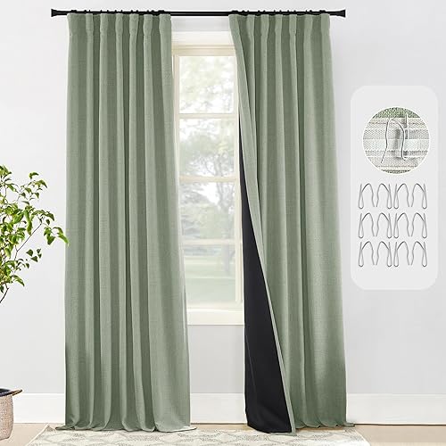 Miniatura 182 de PANELSBURG Cortina de techo para cortinas de 102 pulgadas de largo, cortina de piso a techo, cortinas opacas plisadas para dormitorio, sala