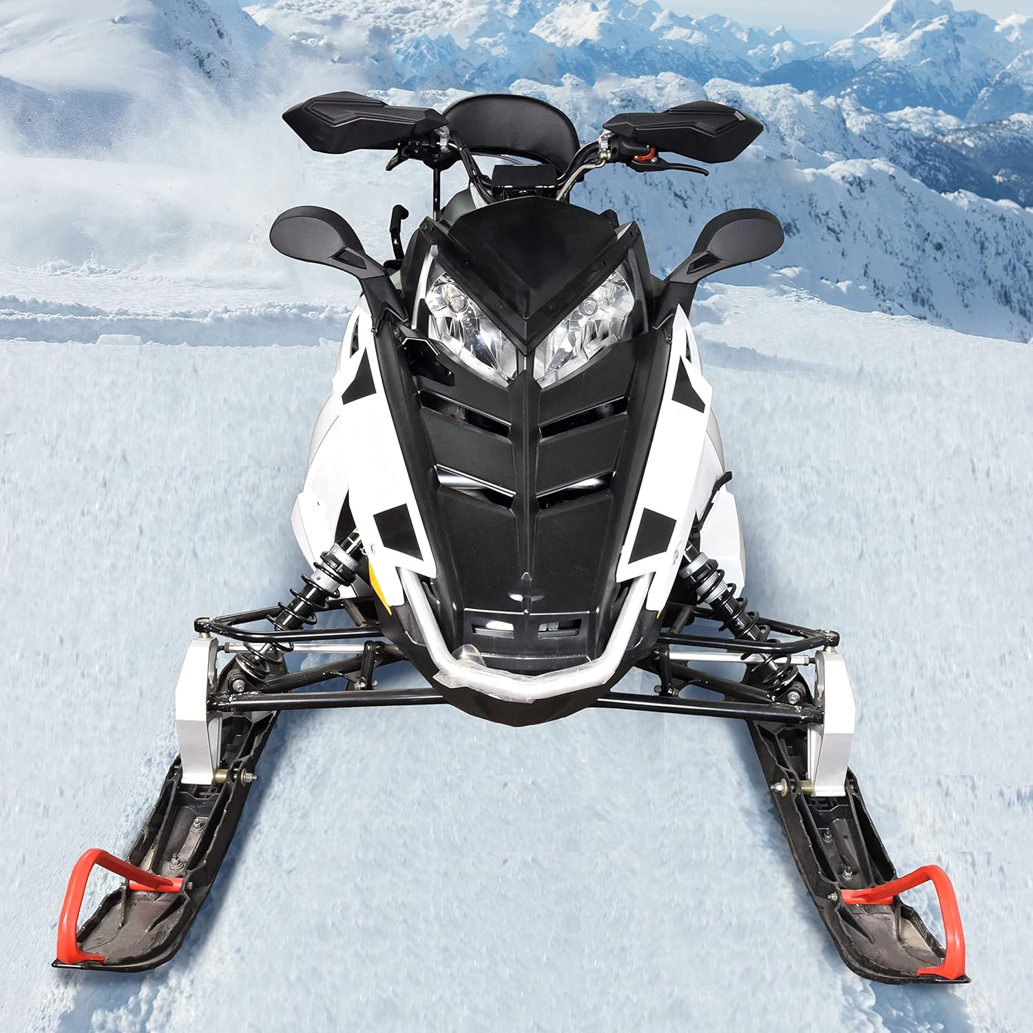 SAUTVS Hand Guards with Mounting Brackets for Polaris Snowmobile, Black Handguards with Straight Bar Handguard Mounts for Polaris Snowmobile Accessories (1Pair, Replace #2879193, 2880939)