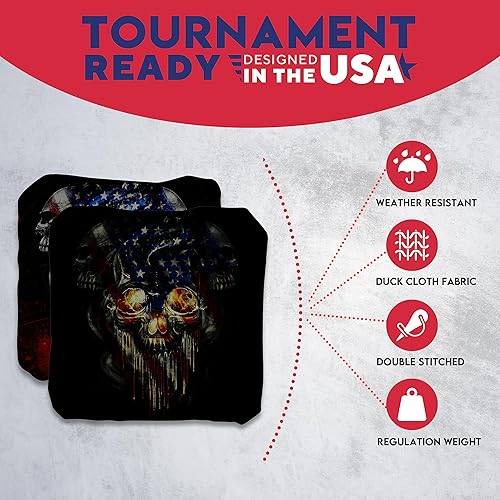 Miniatura 5 de BackYardGamesUSA Juego de 8 bolsas de Cornhole profesionales reguladoras, Tournament Slick n Stick Cornhole, bolsas para juegos de Cornhole