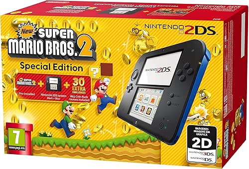 Nintendo 2DS Console, Nero/Blu + Super Mario Bros 2 [Bundle