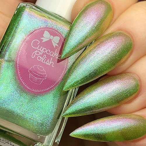Miniatura 2 de Eldhraun - Pea Green Nail Polish Shifting Nail Polish by Cupcake Polish