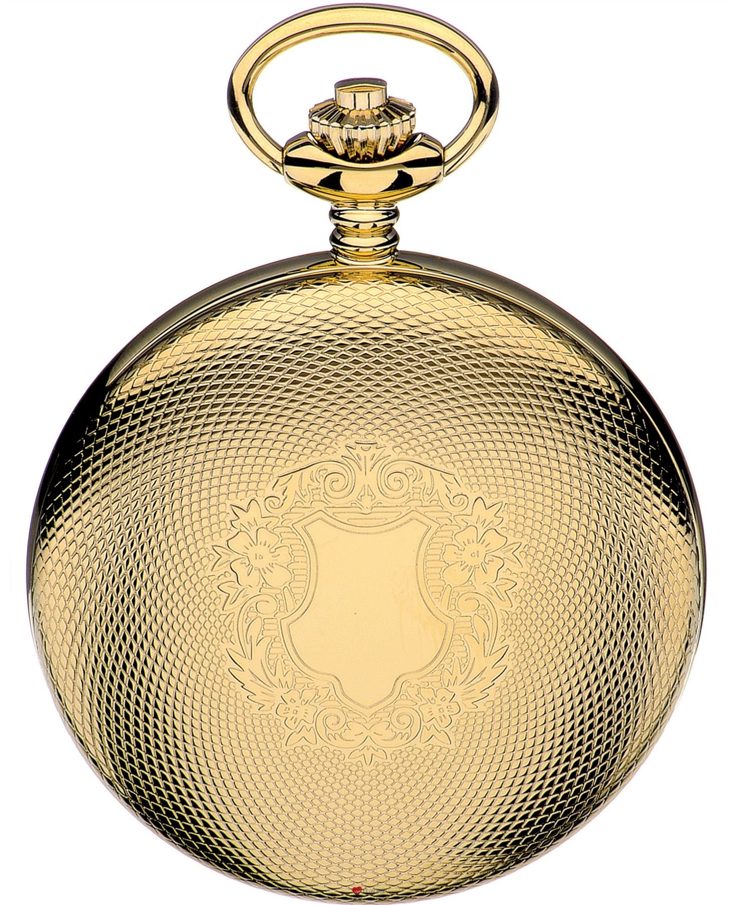 I LUV LTD Full Hunter Pocket Watch Gold Plated - 17 Jewel Mechanical - Albert Chain