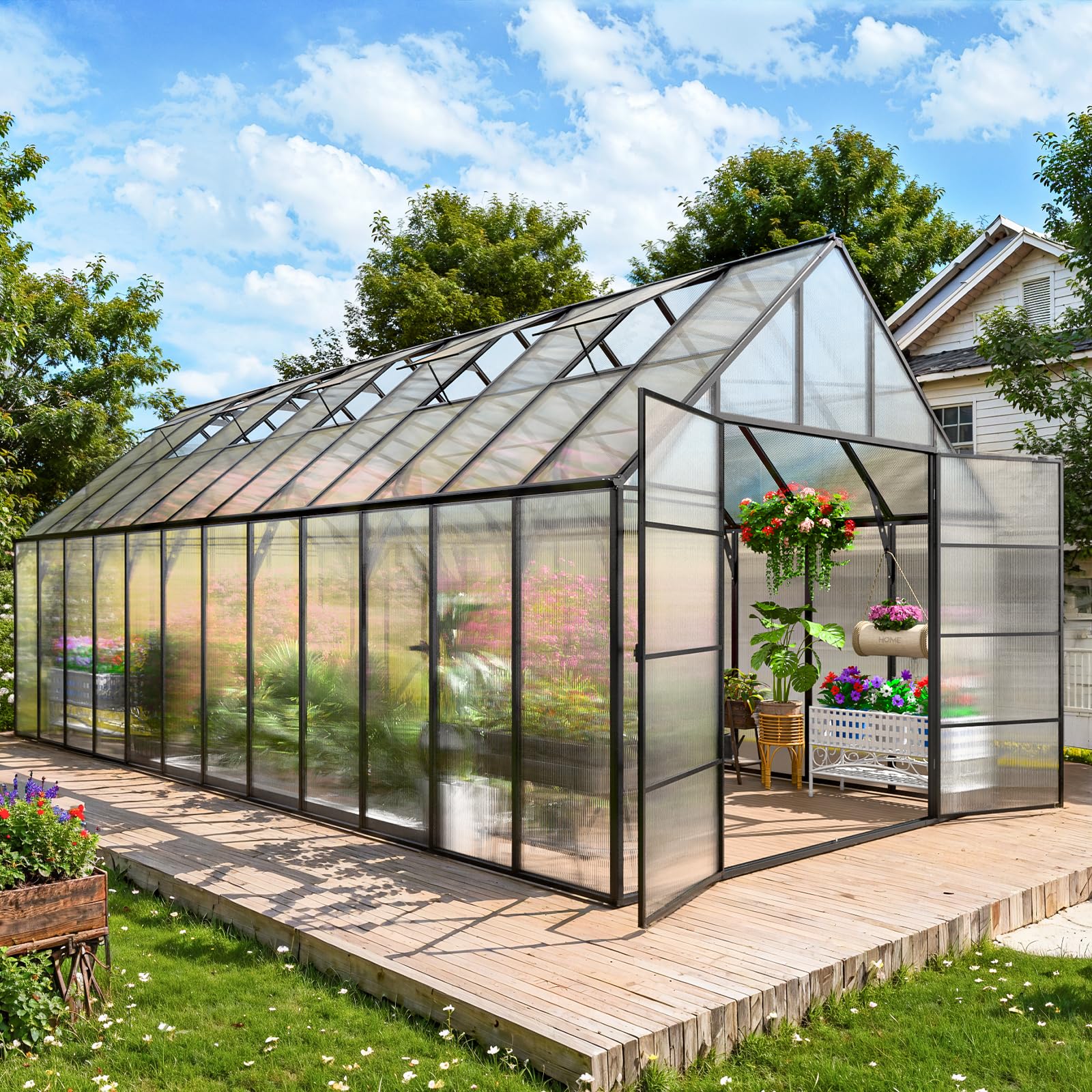 Amazon.com : CDCASA 10x24 FT Greenhouse for Outdoors,Large Easy ...