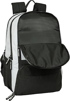 SAFTA Real Madrid 1ère équipe 24/25 - Sac à Chaussures Moyen, Multifonction, Sport, extrascolaire, Football, Confortable et Polyvalent, 34 x 18 x 15 cm, Blanc/Gris, Blanc/Gris, Estándar, Décontracté
