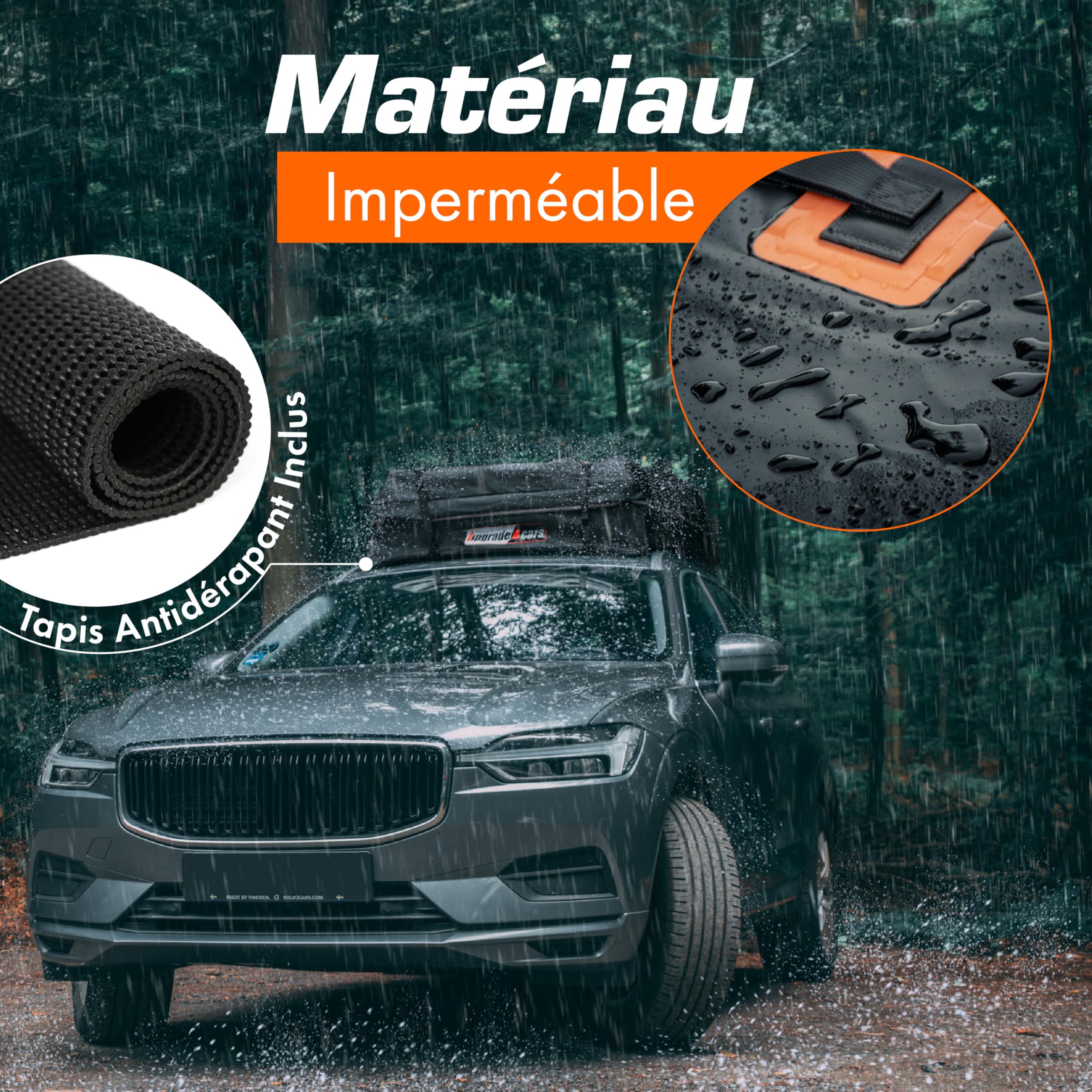 Upgrade4cars Coffre de Toit Voiture 566L sans Barre de Fixation Inclus Accessoires | Sac Porte-Bagage Universel Pliable & Étanche 130 x 110 x 40 cm