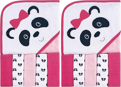 Miniatura 10 de Luvable Friends Toalla unisex con capucha para bebé con cinco paños de baño pato a la hora del baño talla única