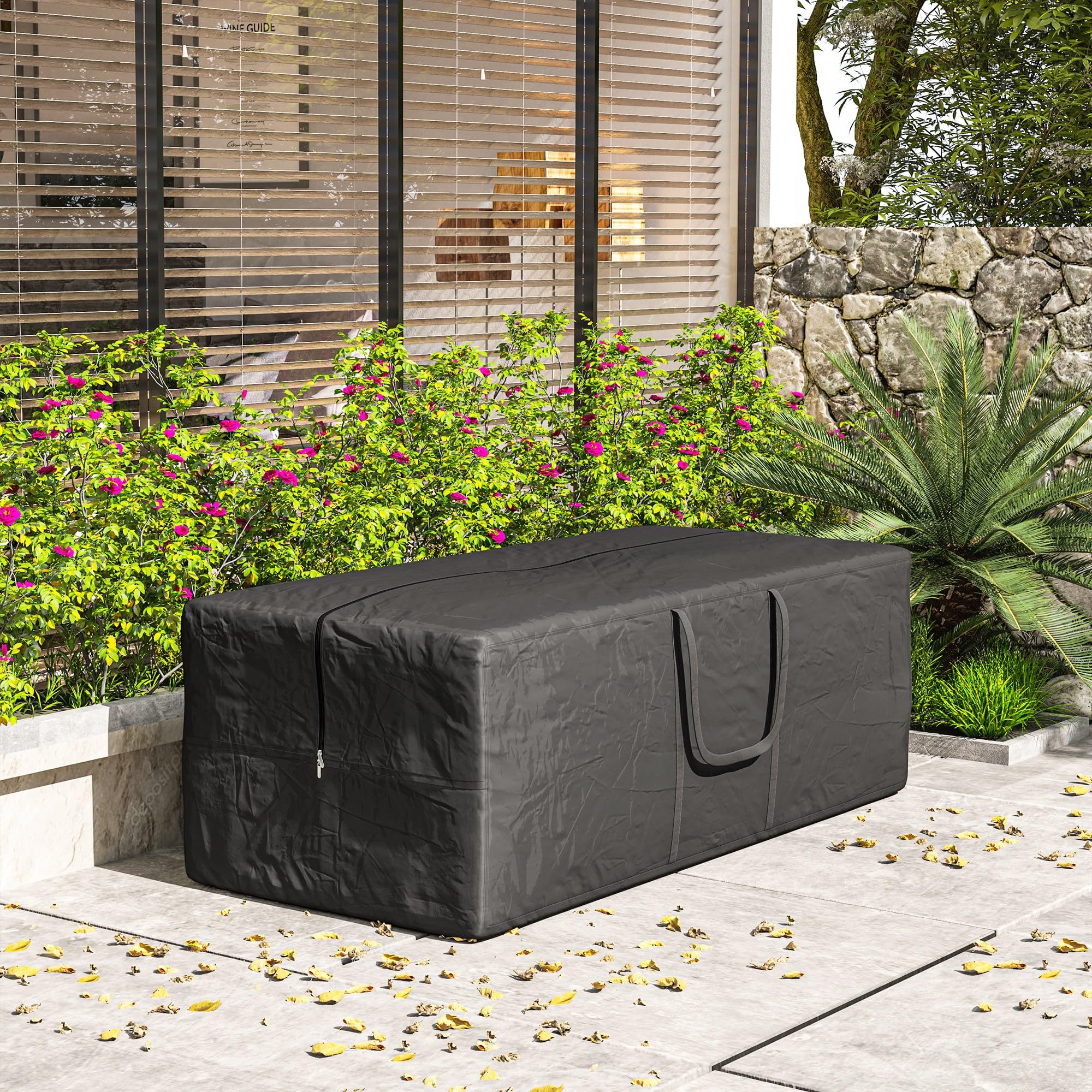 Outsunny Aufbewahrungstasche 600D Oxford, 840L Tragetasche bis 100kg belastbar, UV30+ Wasserdicht Auflagentasche, für Camping und Reisen, 175 x 80 x 60 cm, Schwarz