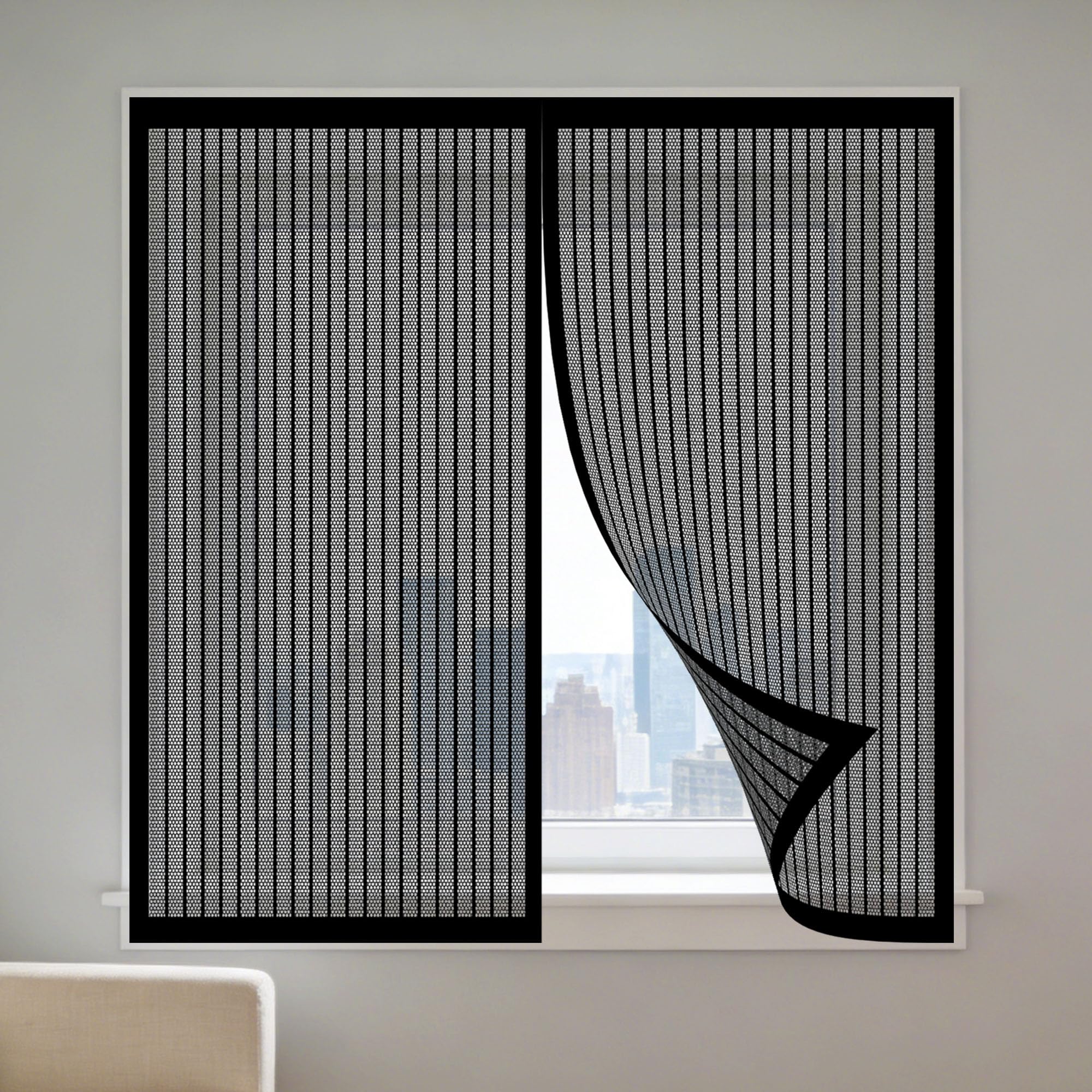 Moustiquaire sans percer 175x170 cm pour bloquer les moustiques sans abîmer