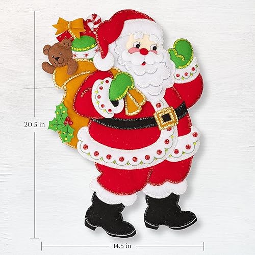 Miniatura 2 de Bucilla, Juguetes de Santa, kit de fieltro para colgar en la pared, perfecto para manualidades y manualidades, 89657E