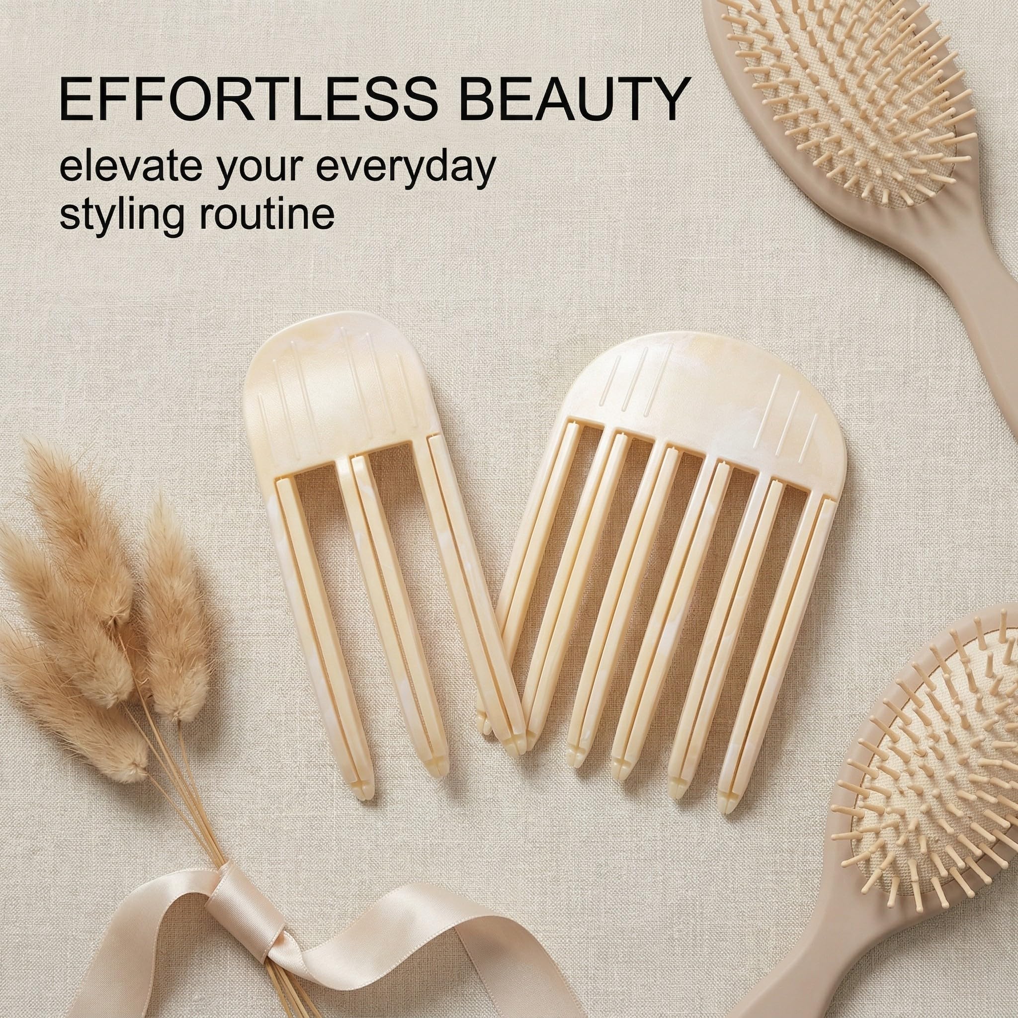 2 Pezzi Pettine per capelli, Clip Della Radice Del Volume, Pettine Per Radici Volume Dei Capelli Ricci, Volume Della Radice Dei Capelli, Fermagli per Capelli Volumizzanti Radici, Giallo