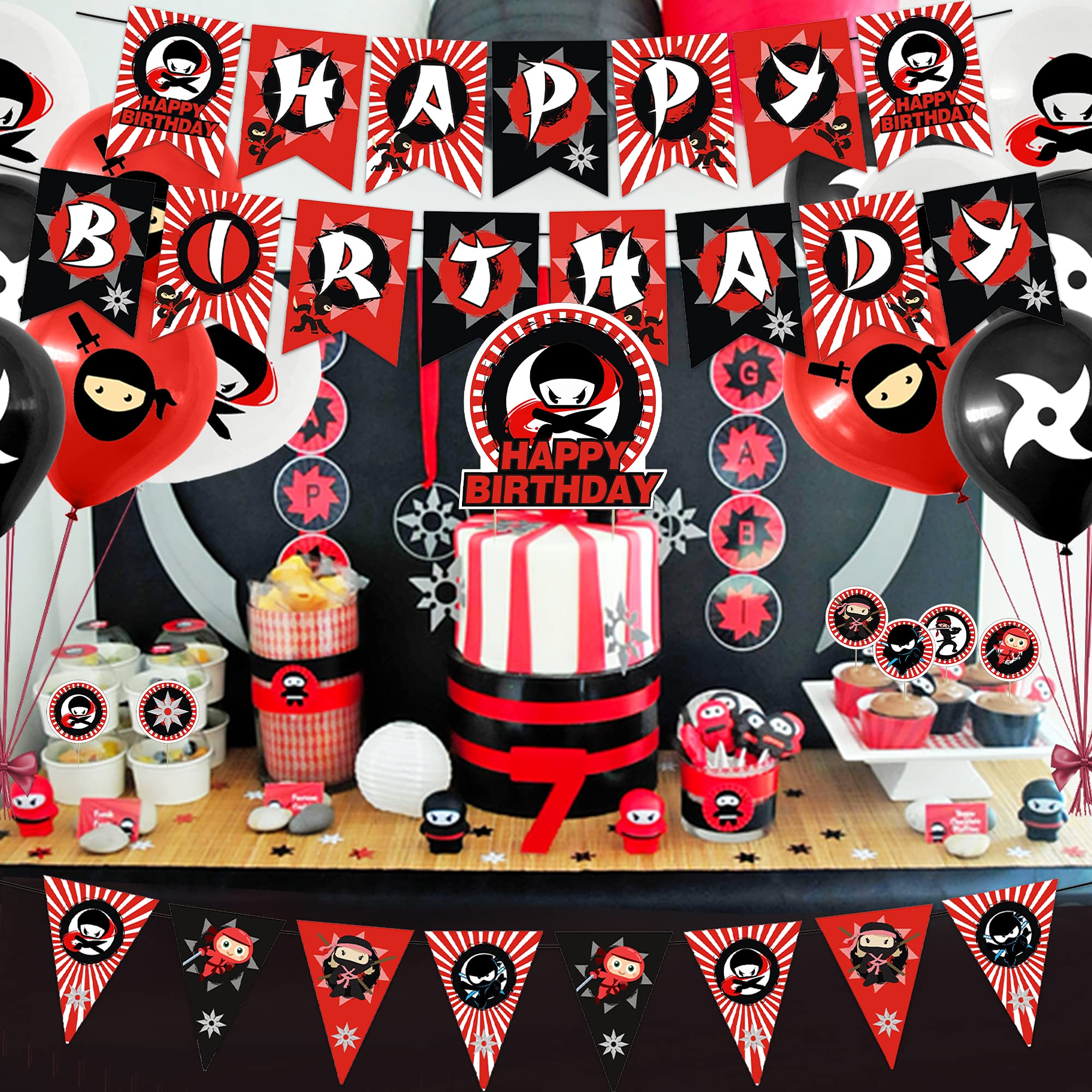 Buy Ninja Birthday Party Decorations, Ninja Theme Party Supplies Happy
