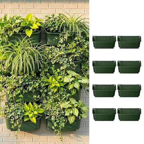 LaLaGreen Vertical Garden Planter - 8 Pack, 13 inch Dark