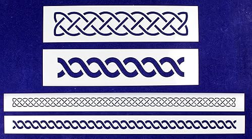 Juego de plantillas de borde de 4 piezas con nudo celta