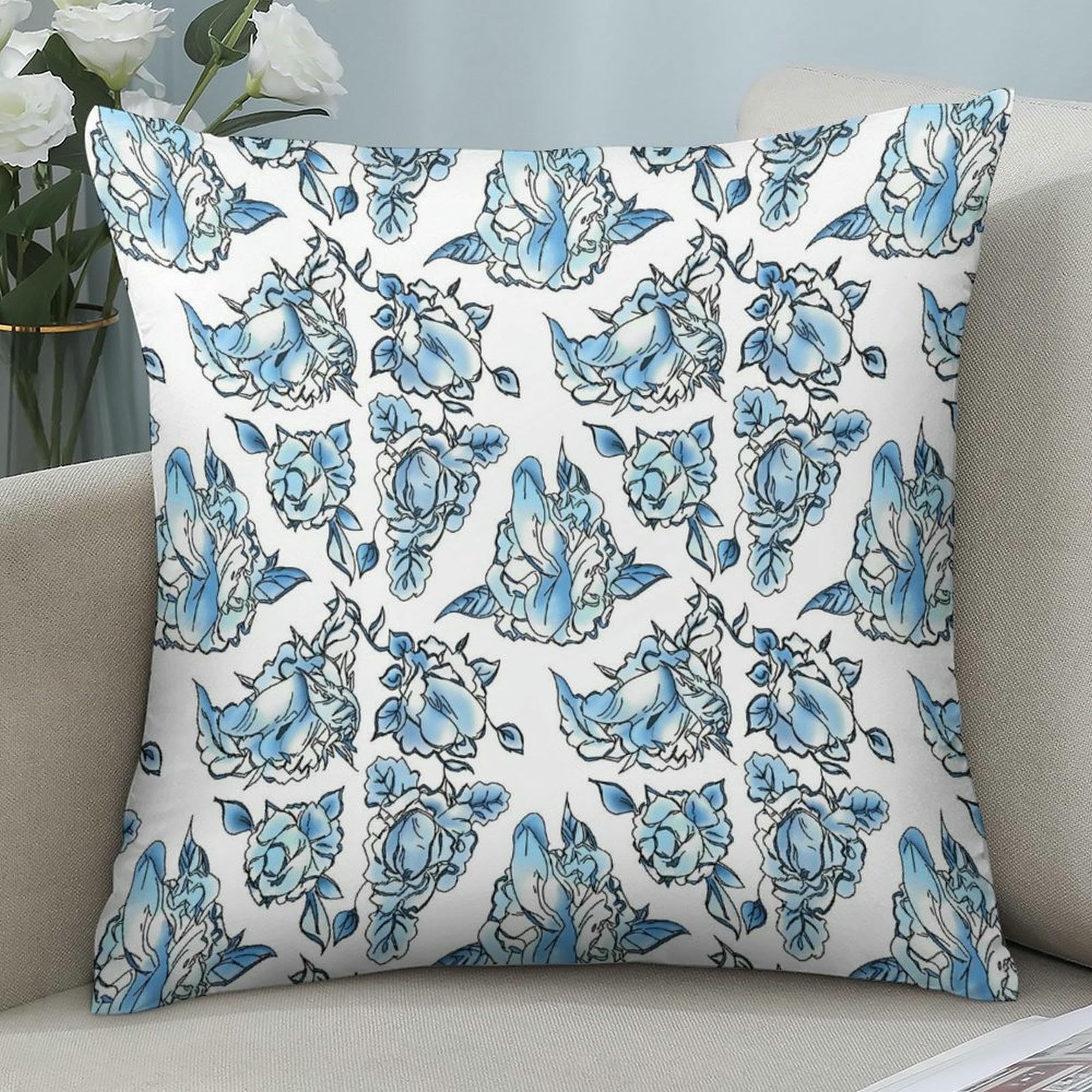 Amazon.com: Floral Penis Flower Print Throw Pillow Covers, Bold