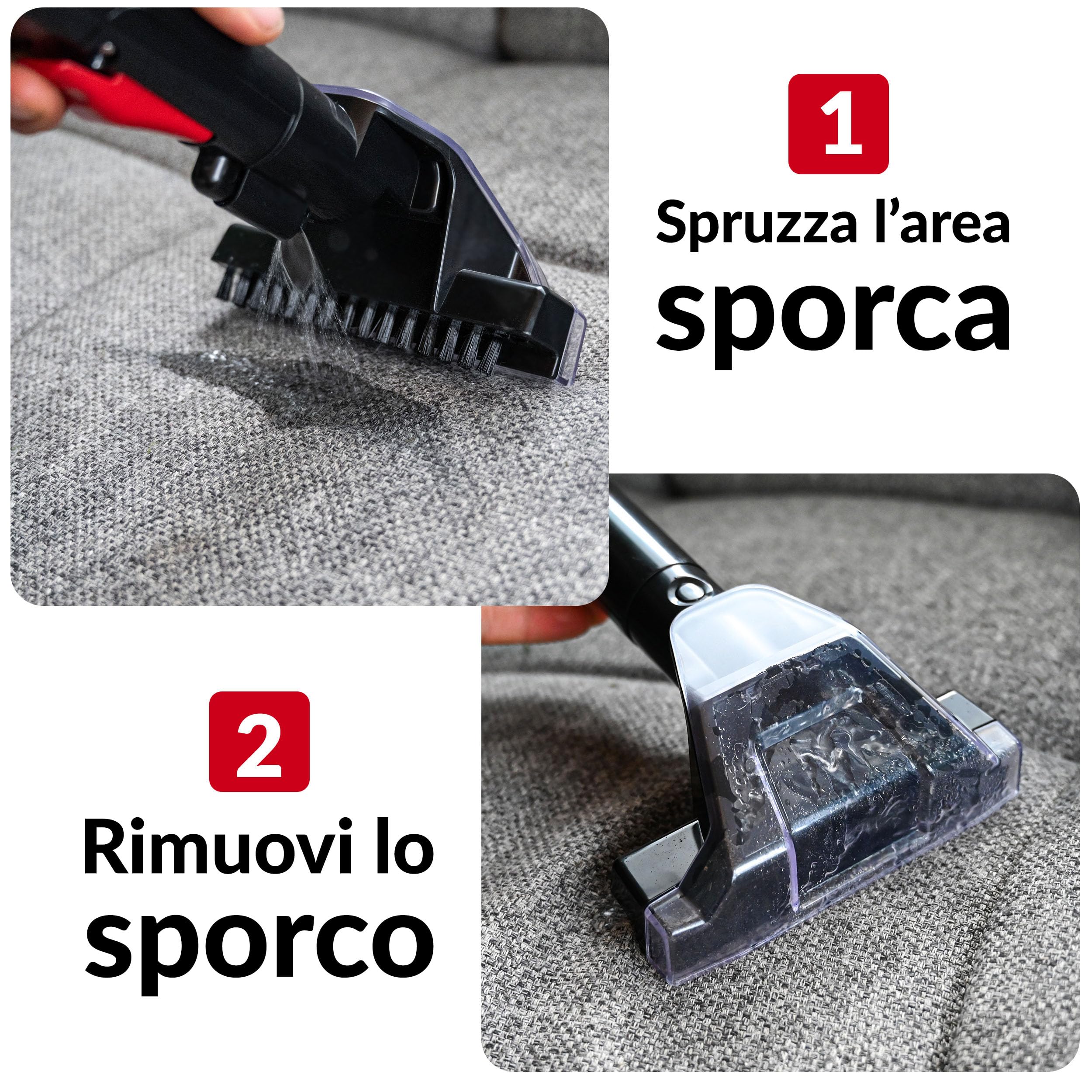 LEHMANN EasyWash Lavatappeti Portatile - Aspirapolvere Lava e Asciuga - Sistema a Doppio Serbatoio - Lava Tappezzeria, Tappeti, Moquette, Materassi e Pulisci Divani - Accessori Inclusi - 750 W