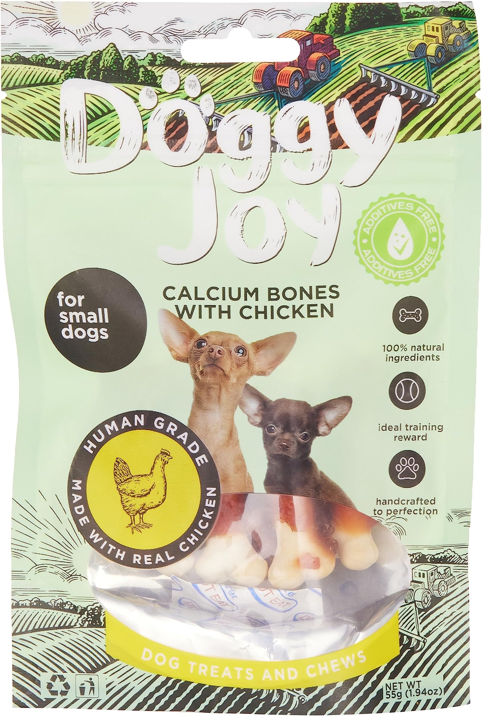 Doggy Joy Calcium Bones With Chicken Dog Treats 55g