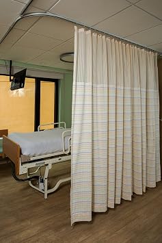 Hospital Privacy Curtain Bed Divider Cubicle Curtain Flame Resistance-Washable - Made with mesh and Grommets 19 Wide x 8.50 Long