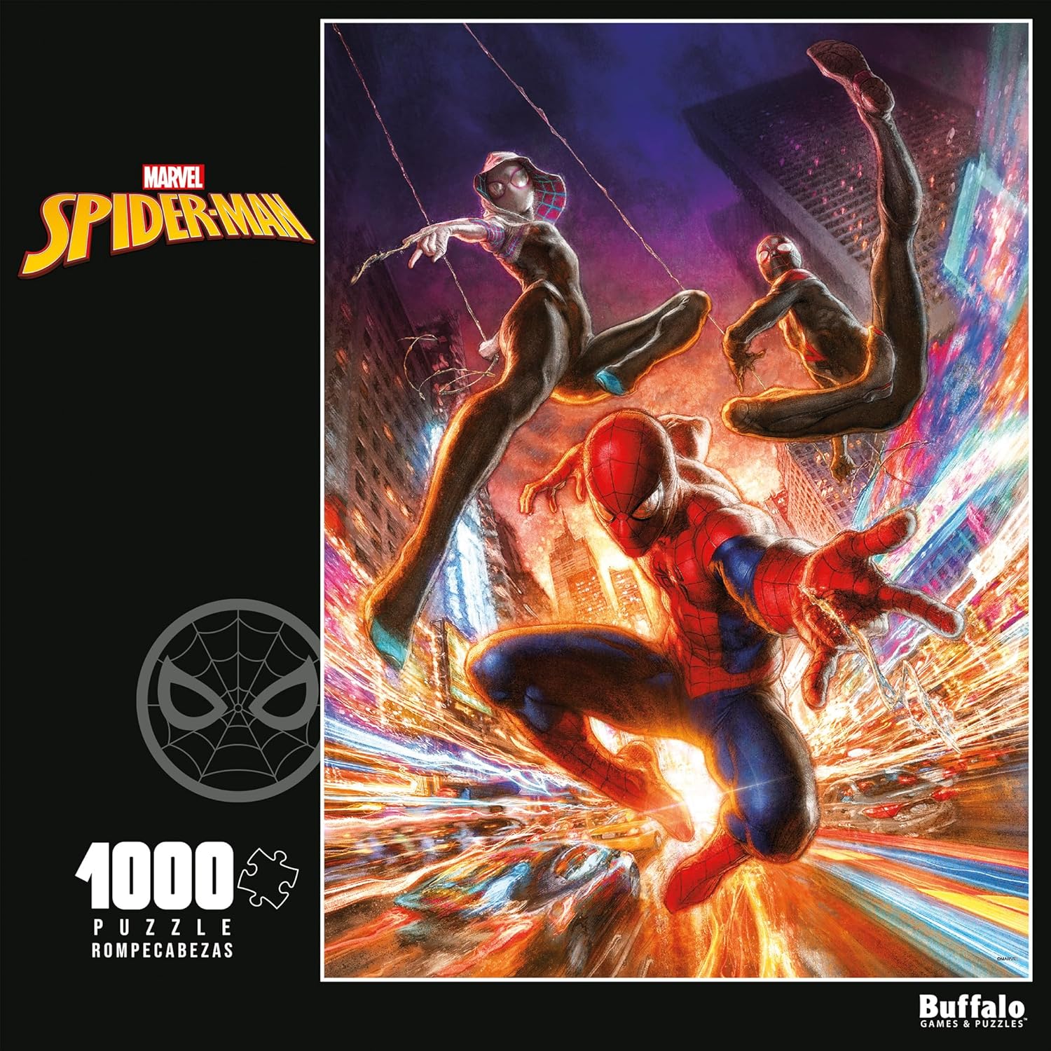 Buffalo Games Marvel Spider-Man Webslinging Into The Night 1000 Piece Jigsaw Puzzle for Adults – Action-Packed Marvel Jigsaw Puzzle Made in The USA – Precision-Cut Pieces, Beautiful Artwork
