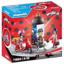 PLAYMOBIL Miraculous Giro in bicicletta a Parigi, Giocattoli per bambini dai 4 anni in su, Incoraggia la creatività e il gioco di ruolo, Figura con accessori e set di gioco dettagliato, 71864