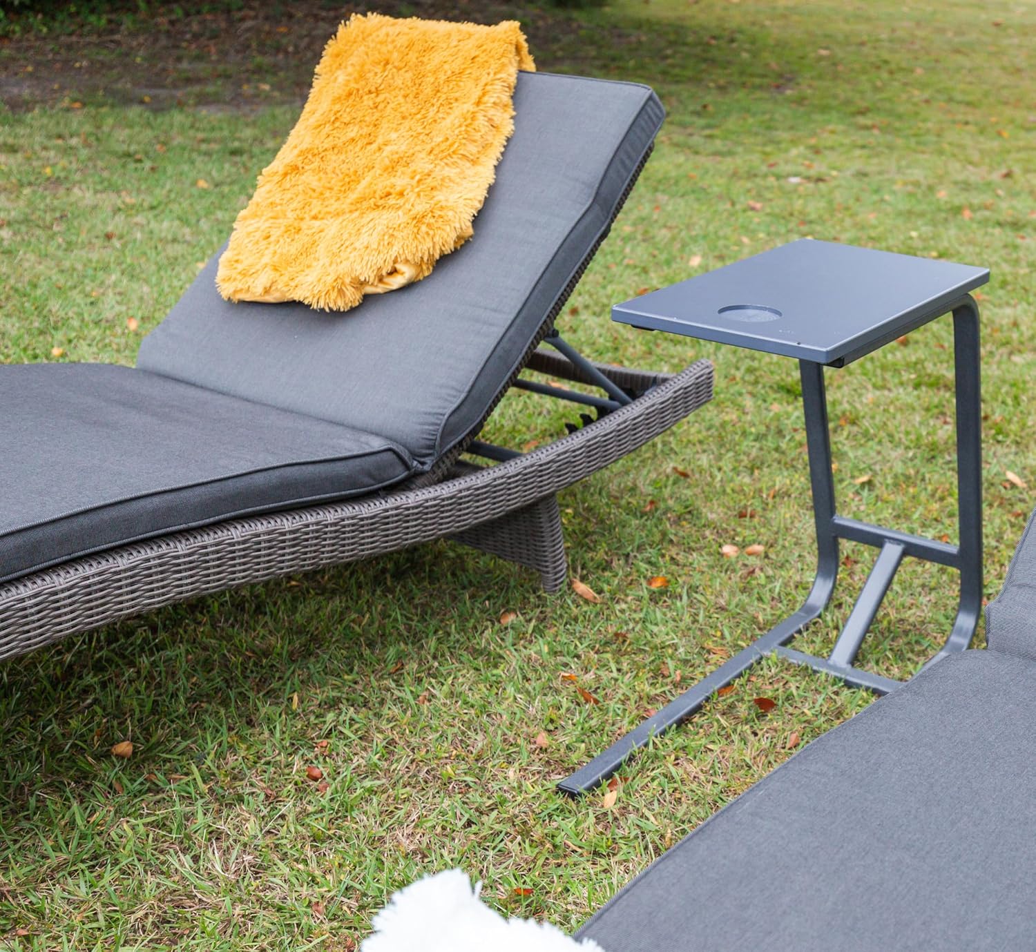 KETTLER Palma Wicker Multi-Position Lounger (Canvas Coal)