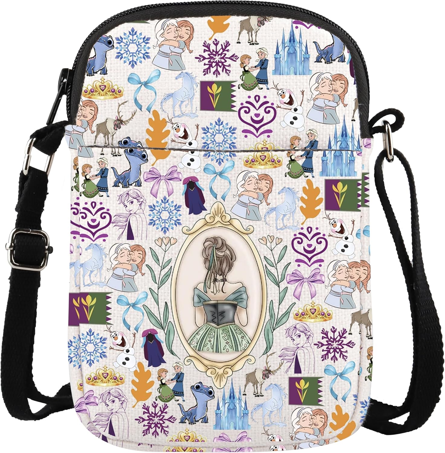 WCGXKO Princess Inspired Gift World Of Ice And Snow Princess Gift Cartoon Movie Lover Crossbody Bag