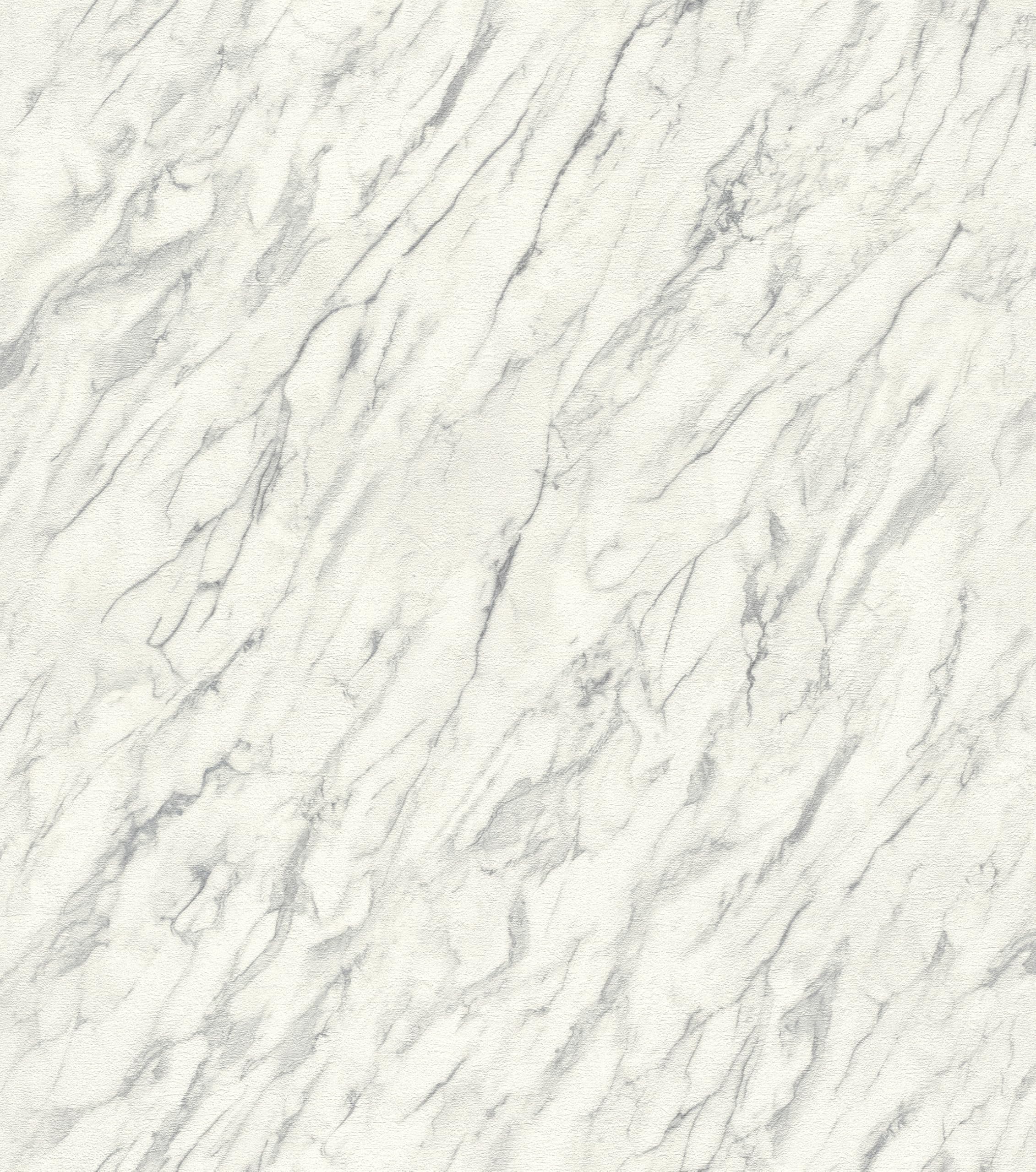 Rasch Selbstklebende Tapete Marmoroptik Carrara - Strukturierte Vliestapete Marmor in Grau und Cremeweiß - Einfaches Anbringen ohne Kleister mit tesa-Klebetechnologie - 6,00m x 0,53m