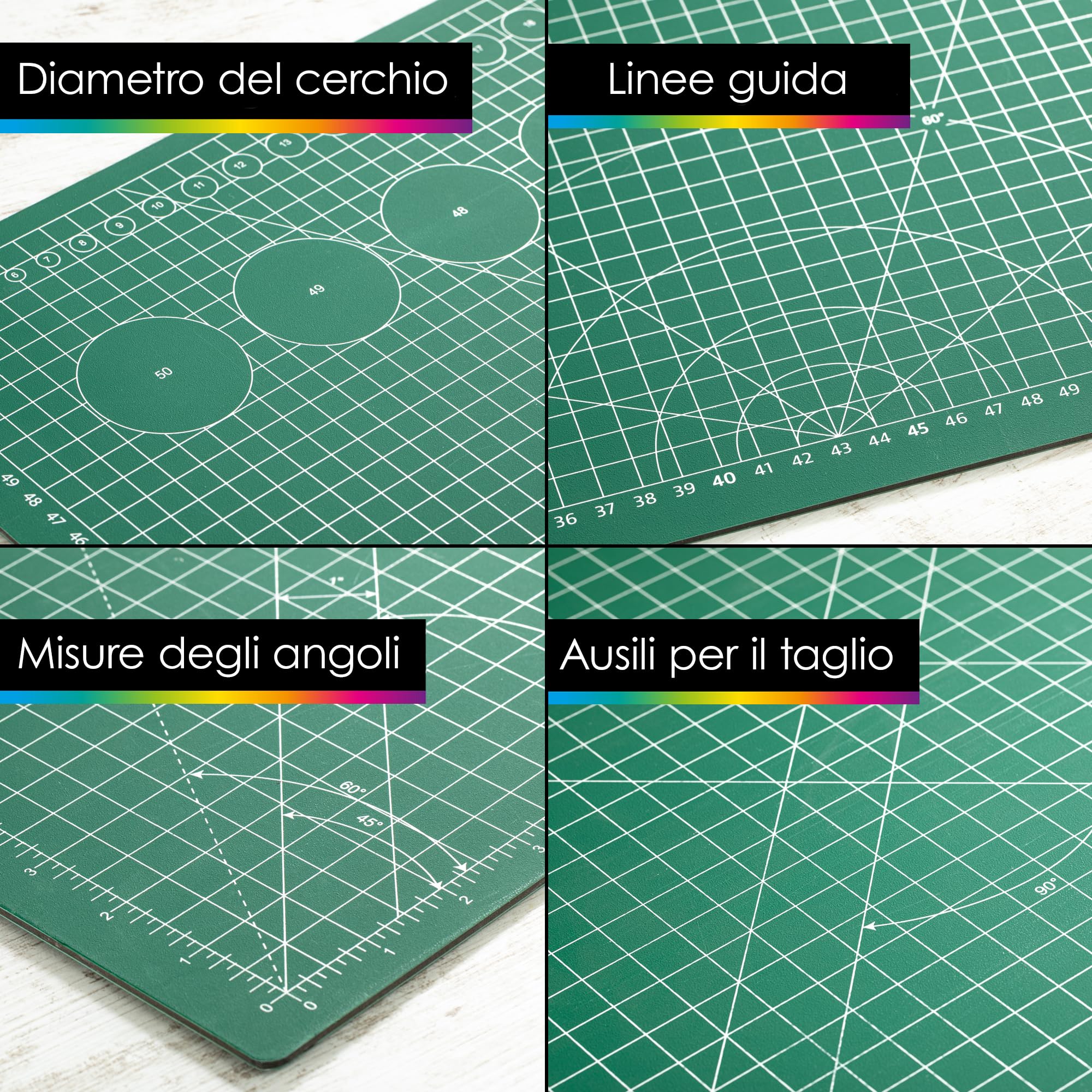 OfficeTree Tappetino da Taglio A1 90x60 - Base Taglio Autorigenerante PVC 3 Strati Riciclabile