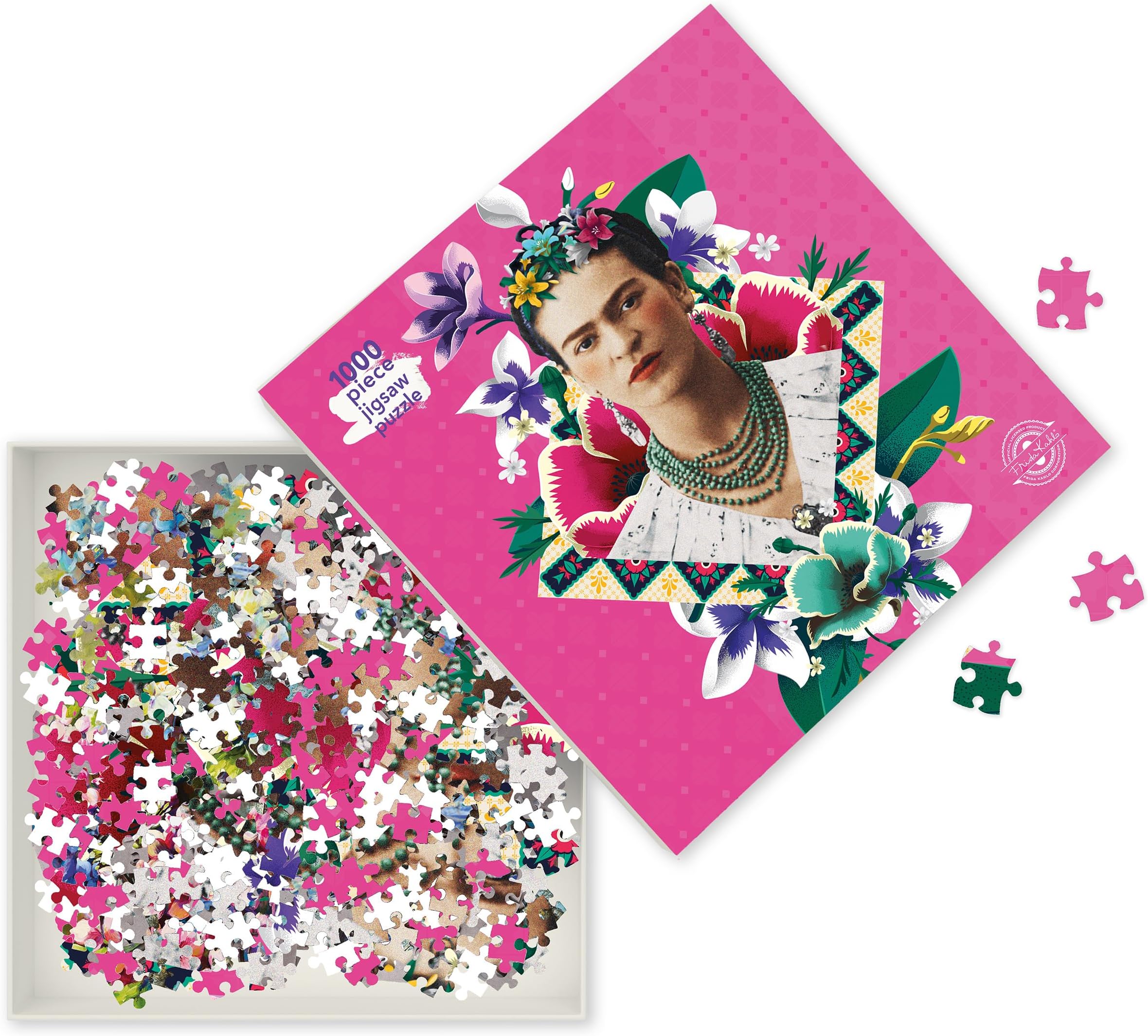 Adult Jigsaw Puzzle Frida Kahlo Pink: 1000-Piece Jigsaw Puzzles