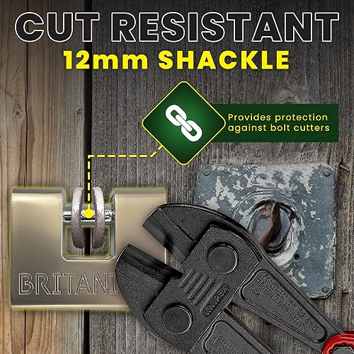 Miniatura 4 de Britanium BRP74 blindado Candado para contenedores de envío - Cilindro antitaladro - Cerradura resistente para unidad de almacenamiento,