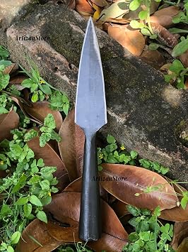 Medieval Functional Viking Age Spearhead Replica, Hand Forged from Iron, Sharpened Spear Head Hand Forged Viking Saga Spear Head