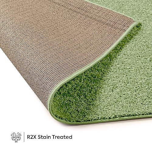 Miniatura 6 de Home Queen - Alfombra de pasillo de color liso, Polipropileno, Verde lima (Lime Green)