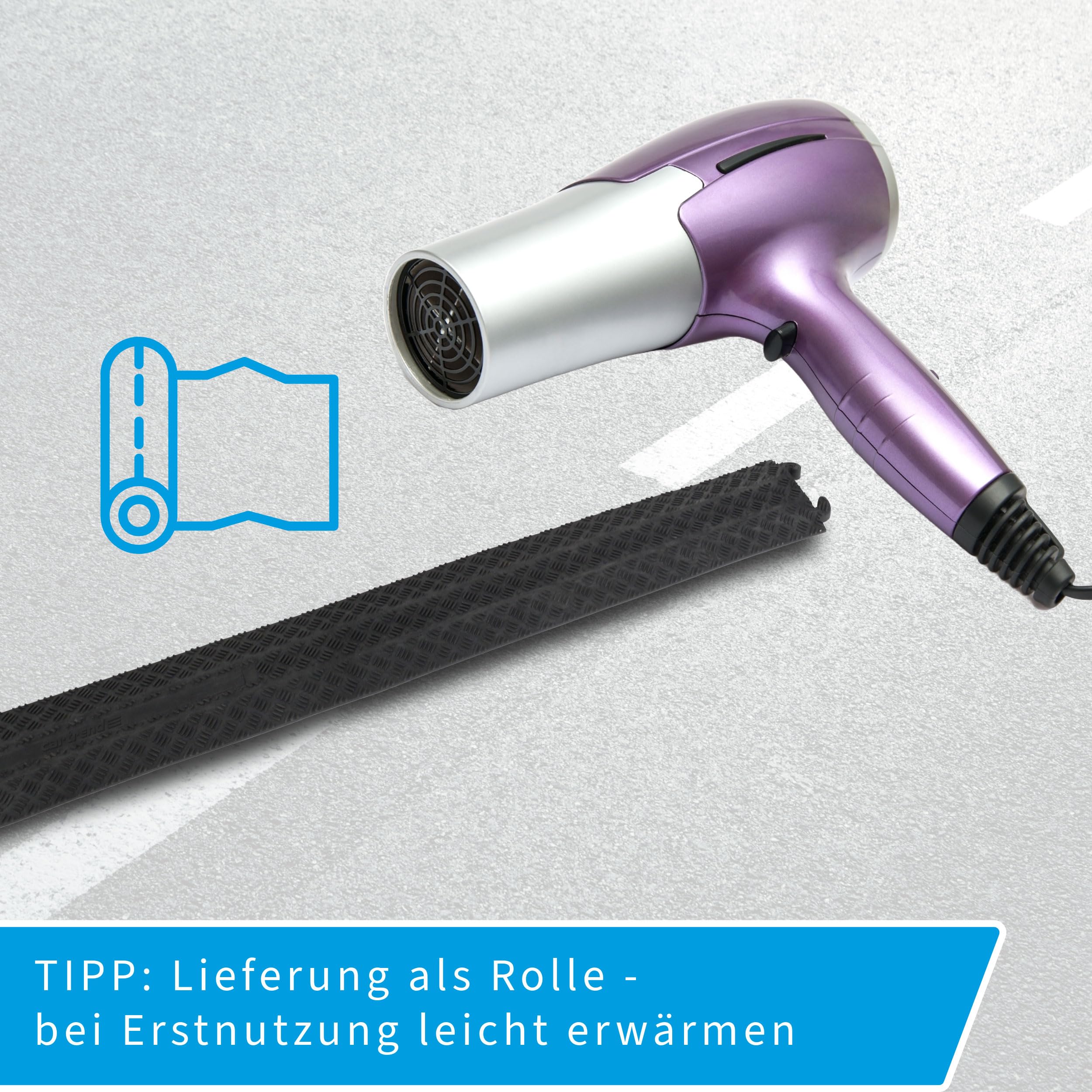 cartrend 10435 Kabelbrücke, 100 cm, Kabelschutz aus Gummi, Kabelkanal durch Stecksystem beliebig erweiterbar, 4er Packung