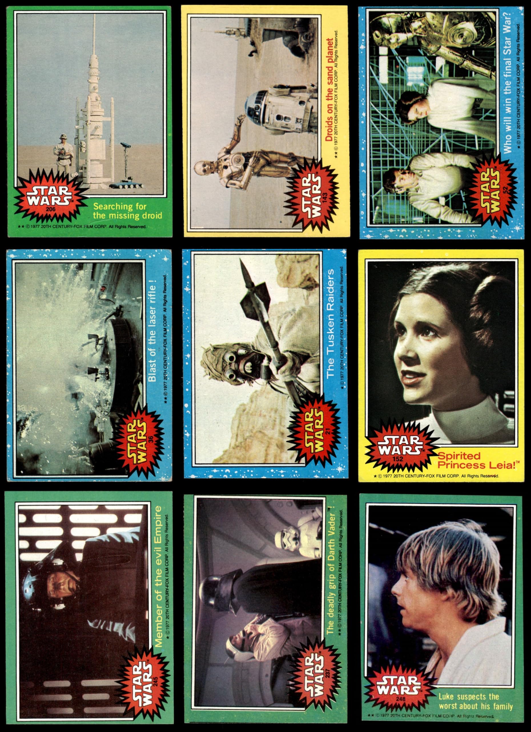 1977年製!STAR WARSカード·ソロ&レイア·2枚セット② 1977 Topps Star Wars Red Border Series 2 Partial Trading