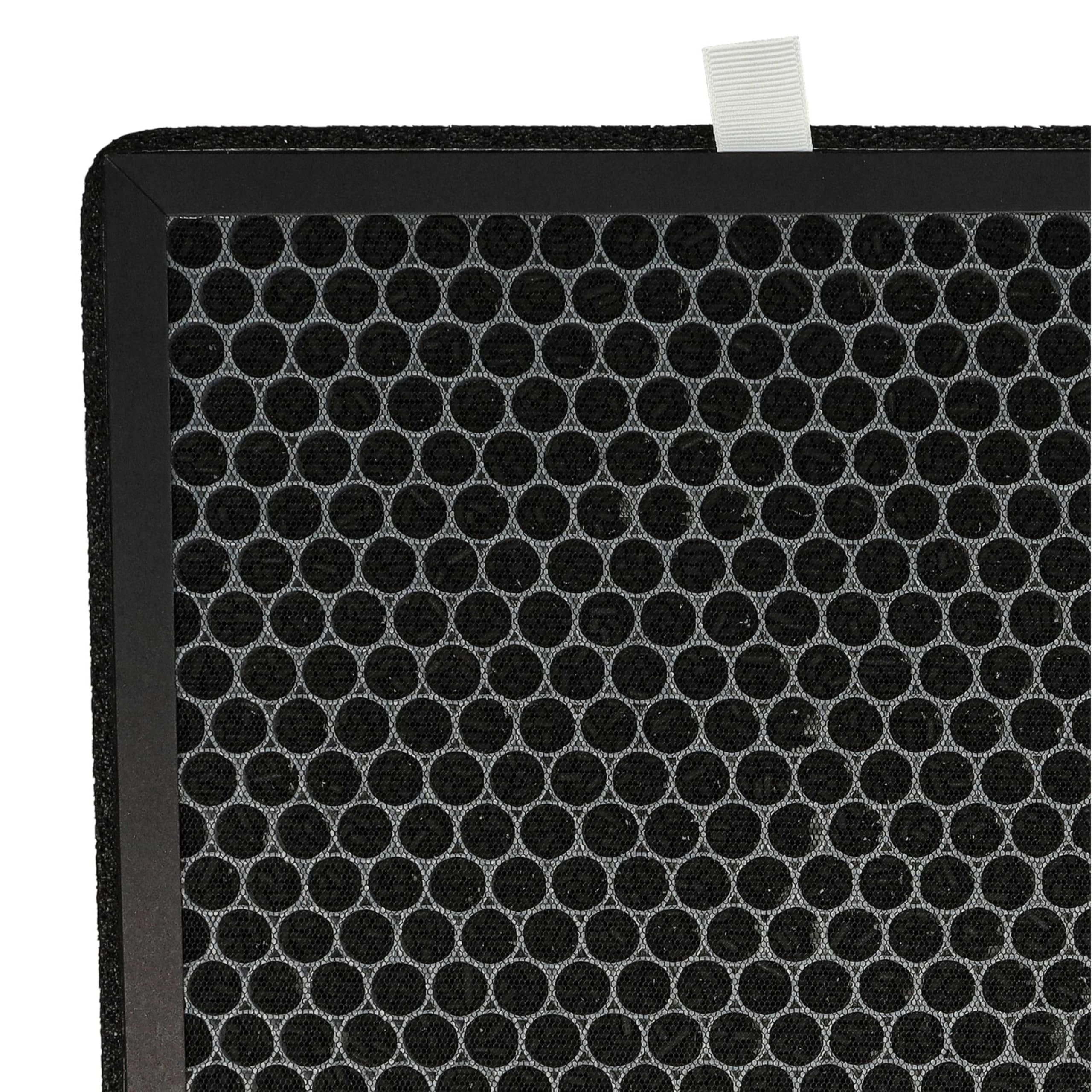 vhbw 2x Filtro de aire compatible con Rowenta Pure Air Genius PU3080, Genius PU3080F0 purificador - Filtro combi carbón activo + Allergy+
