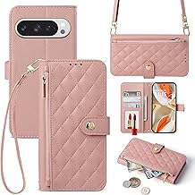 Compatible with Google Pixel 10/10 Pro/9/9 Pro Case, Notebook Type, Pixel 10 Case, Shoulder 2-Way, Google Pixel 10, Smartphone Case, Quilted Pixel 10 Case, Coin Pocket, Card Storage, Stand