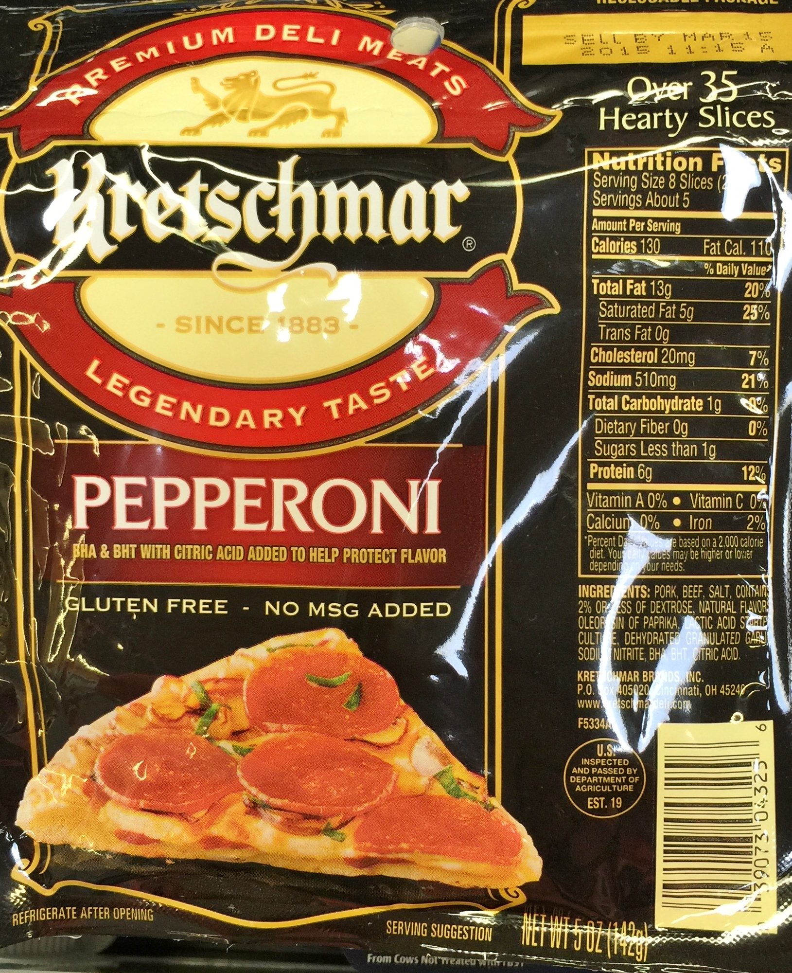 5Oz Kretschmar Pepperoni Sliced, One Bag