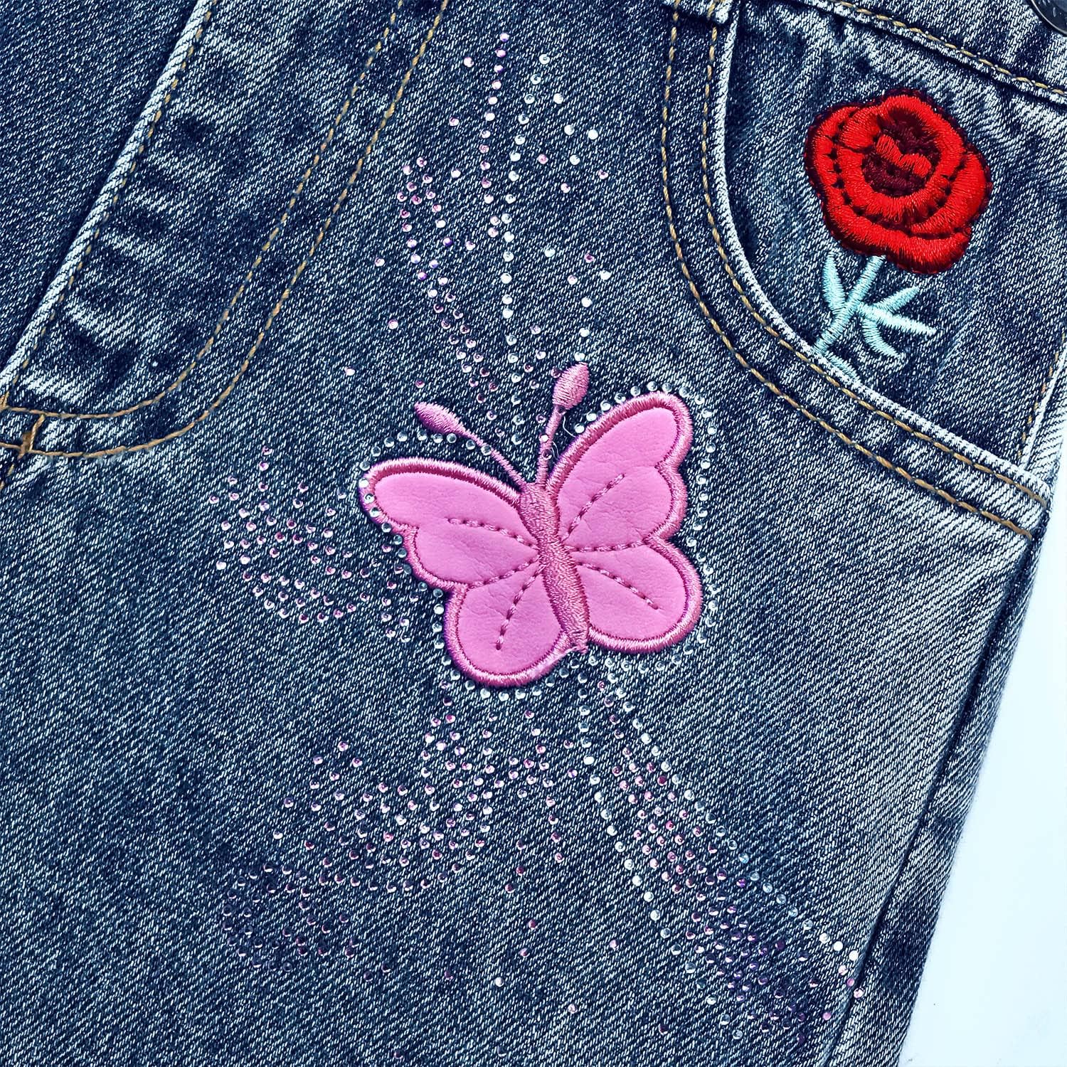 Peacolate 5-10T Little&Big Girls Adjustable Straps Short Overalls Jeans Outfits - Image 7