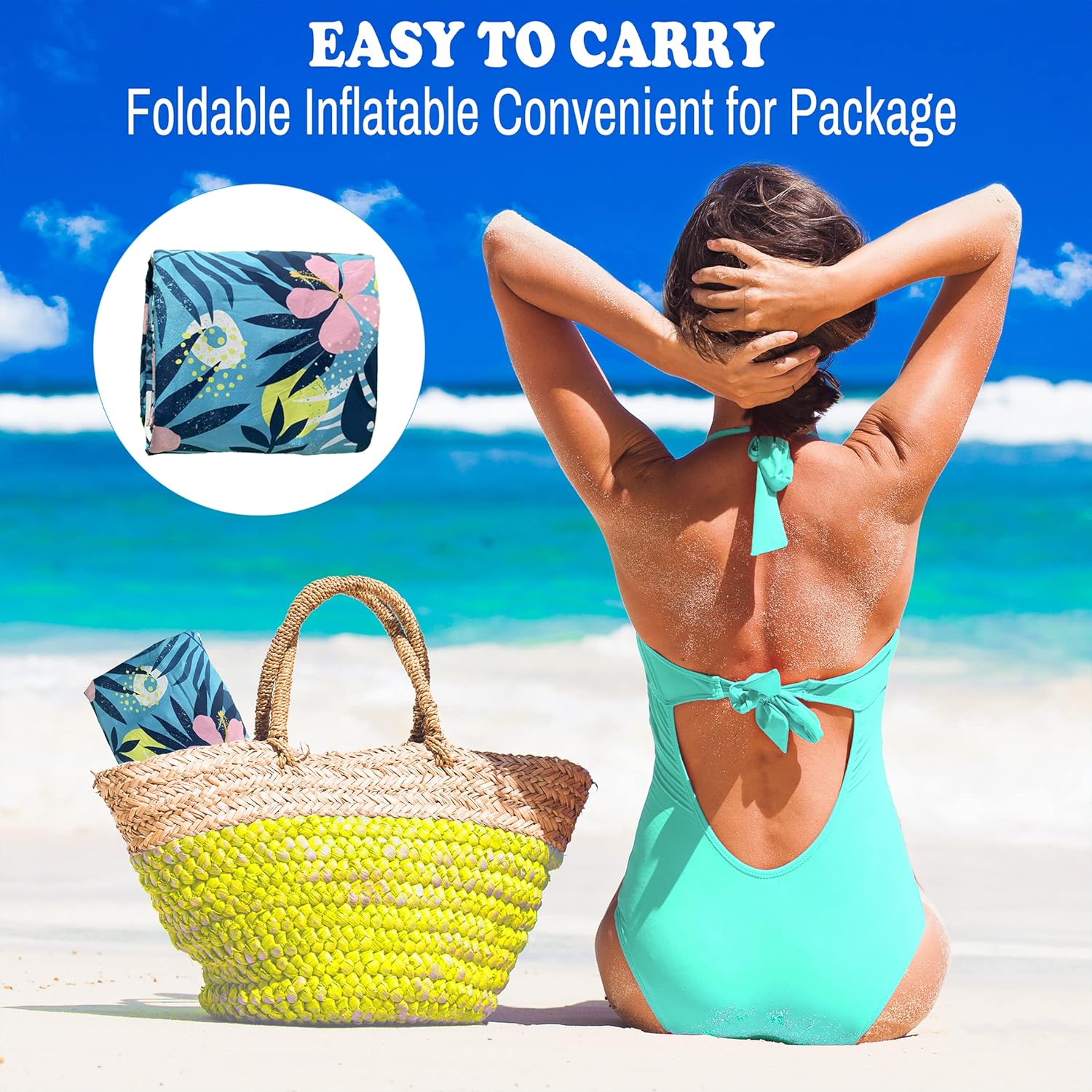 Oversized Pool Float Lounge Fabric-Covered 73" x 39", Inflatable Tanning Pool floaties for Adults, Pool Raft Lounger and Pool rafts & Inflatable Ride-ons for Pool Party, sea, Beach, Lake