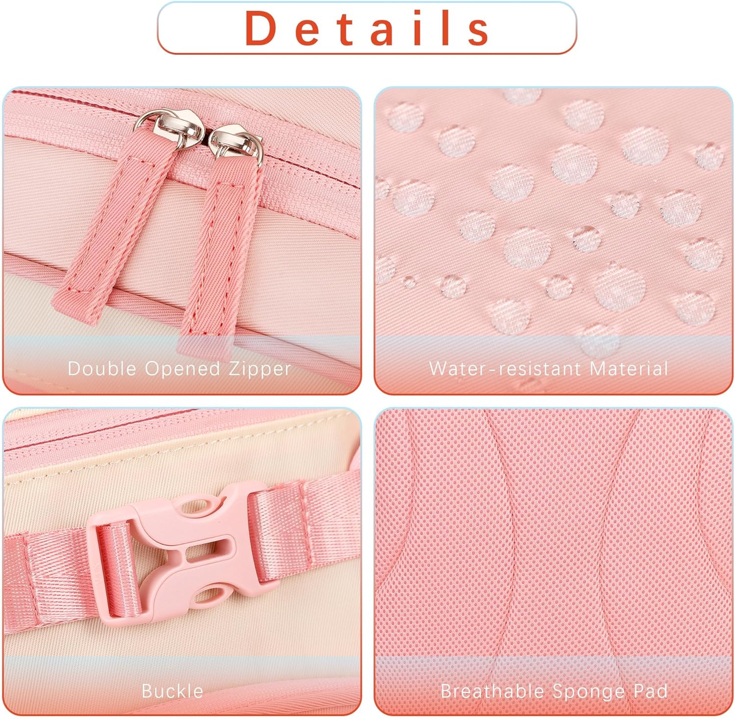 Cute Mini Toddler Backpacks for Girls 2-4 Little Kids Backpack preschool Bookbag (Pink and Cream) - Image 3