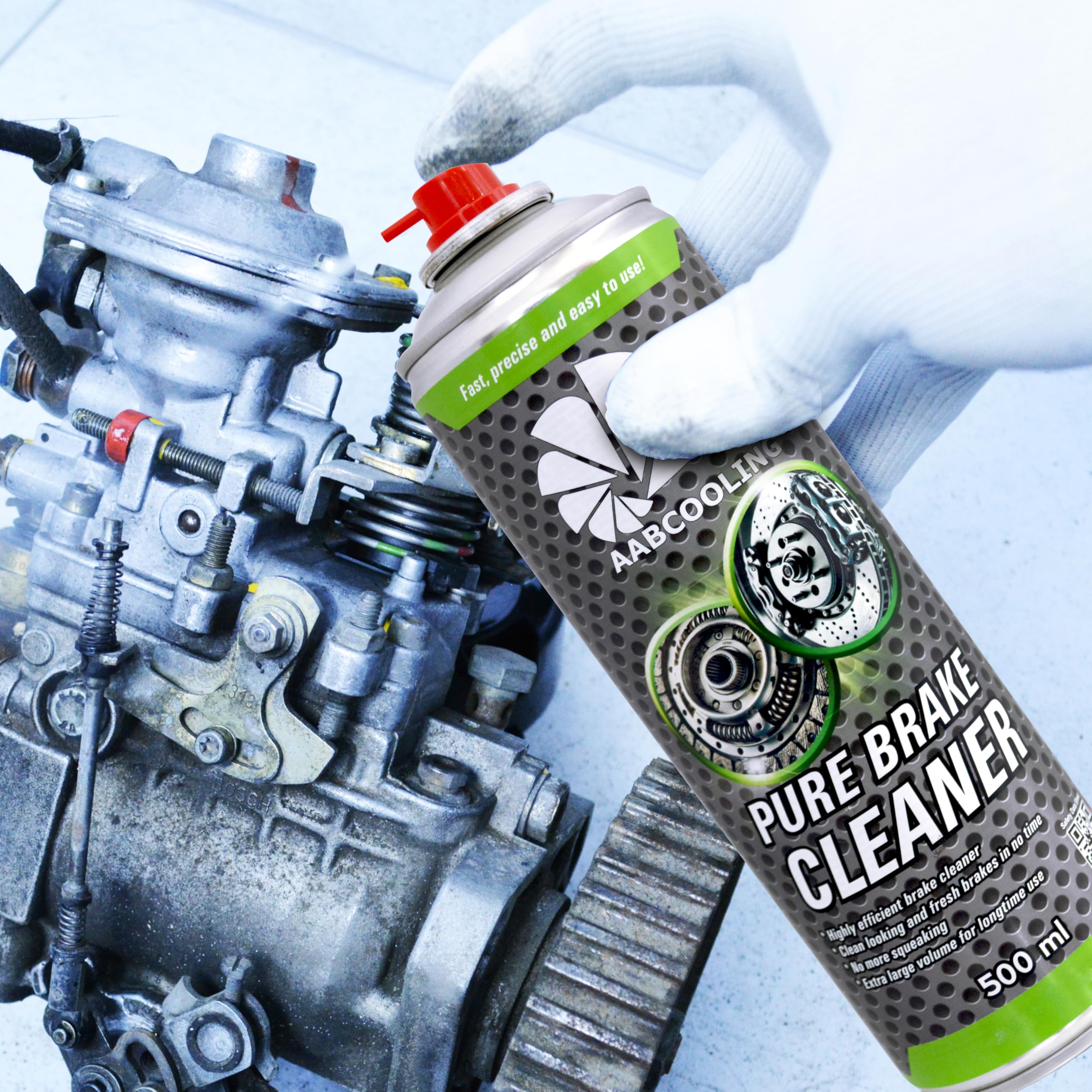 AABCOOLING 24x Spray de Limpieza para Motor & Frenos 500 ml – Desengrasante Potente, Prepara superficies antes del montaje, Limpieza de componentes del embrague y carcasas, carburador y EGR externa