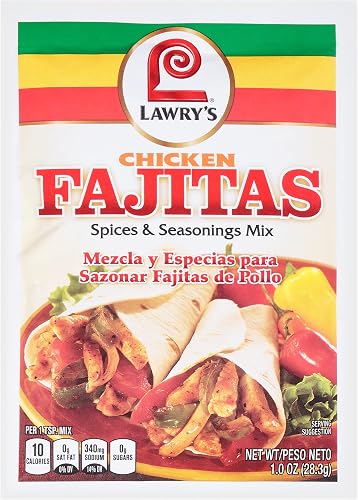 Lawry's Chicken Fajitas Spices & Seasonings Mix, 1 oz (Pack of 12)