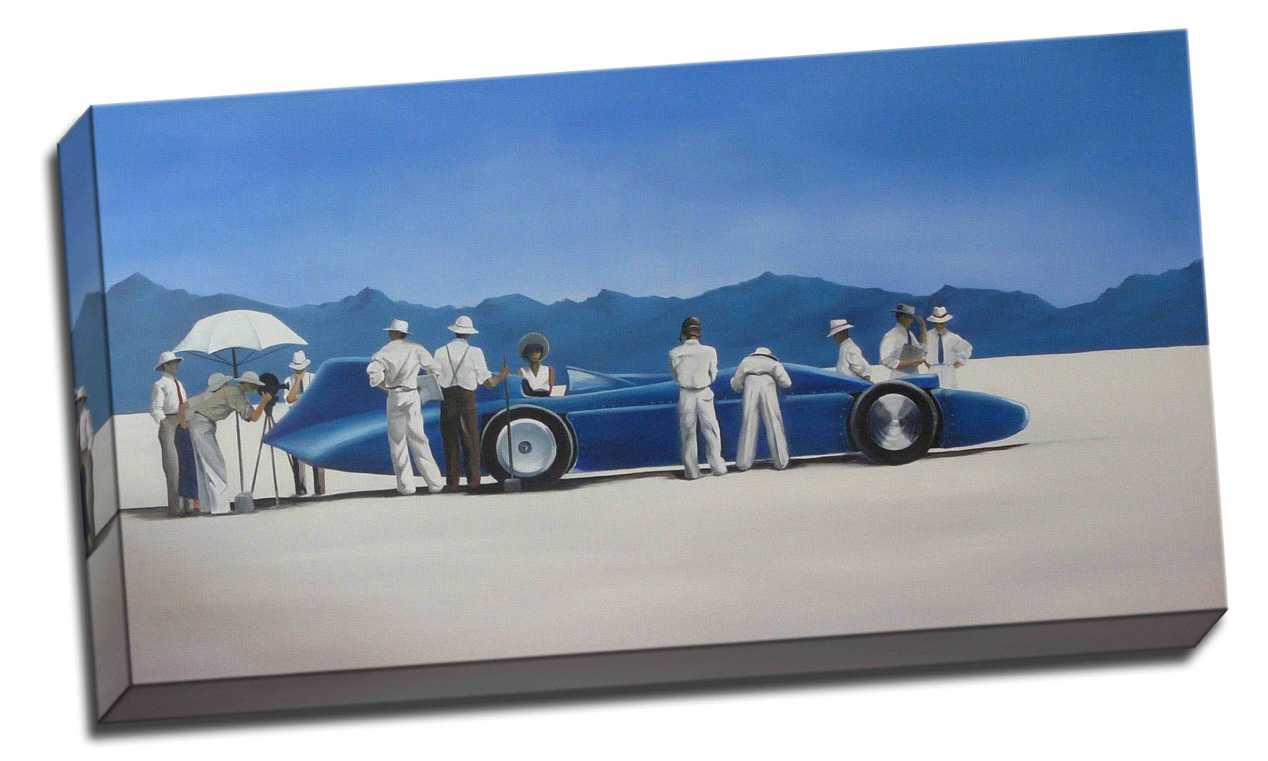 Bluebird At Bonneville Jack Vetriano Canvas Art Print Poster 30"X 16" Inches