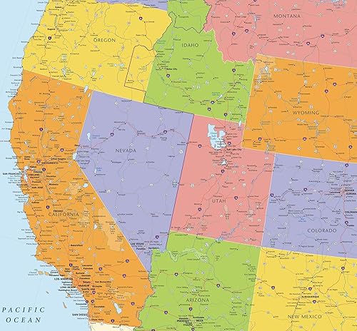Miniatura 12 de Mapa del mundo, despegar y pegar, autoadhesivo, extraíble, reposicionable, clásico mapa de pared grande (36 x 24 pulgadas)