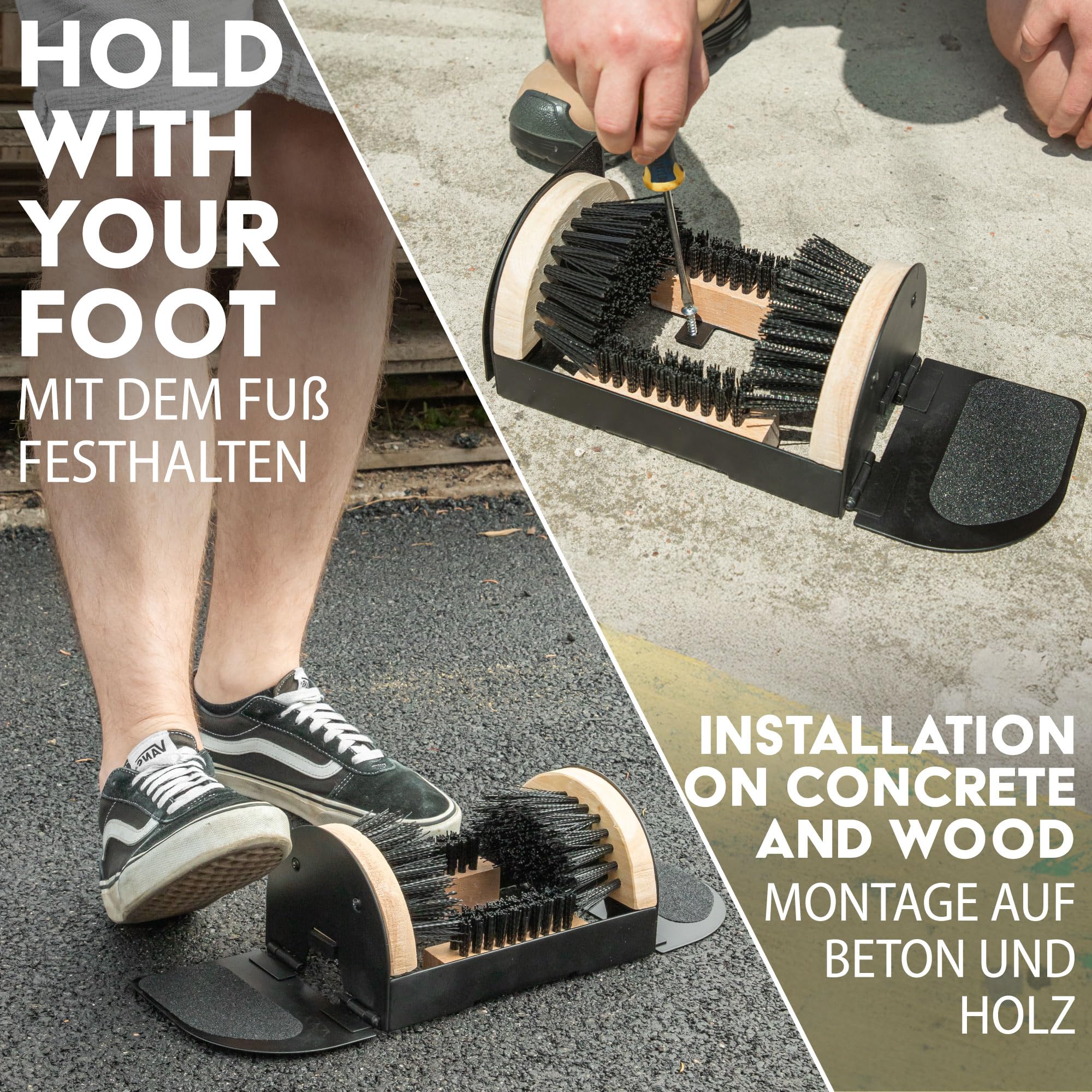 SULPO Nettoyeur de chaussures avec brosse d'extérieur pour terrasse, jardin et atelier en métal antidérapant résistant aux intempéries pour la maison et le jardin