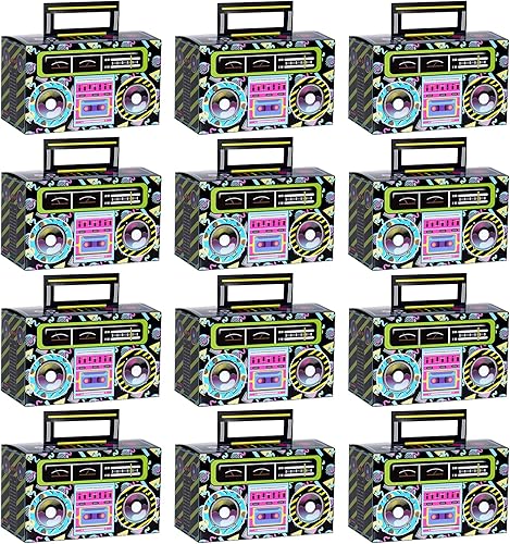 Miniatura 7 de 12 cajas de recuerdo de boom de los años 80 y 90, decoración de radio, centros de mesa para decoración retro de la década de 1980, recuerdos de