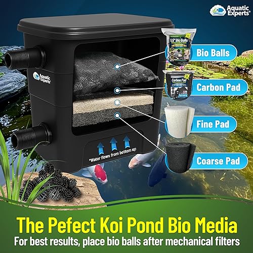 Miniatura 7 de Aquatic Experts Bio Balls - Filtro de medios a granel, bolas biológicas grandes de 1.5 pulgadas para filtros de estanques y acuarios, medios de