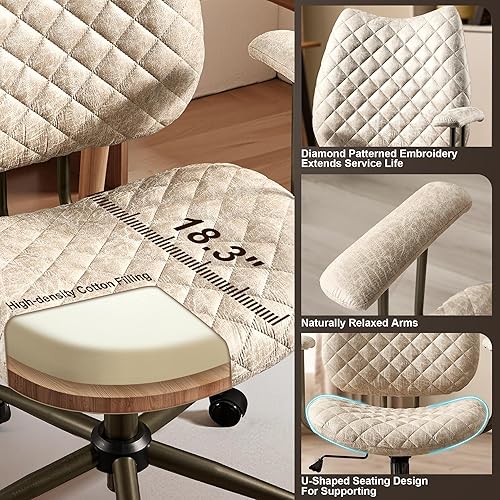 Miniatura 3 de Silla de escritorio de oficina en casa, silla ergonómica giratoria de 360 con reposabrazos extraíbles, respaldo alto, silla moderna de mediados de