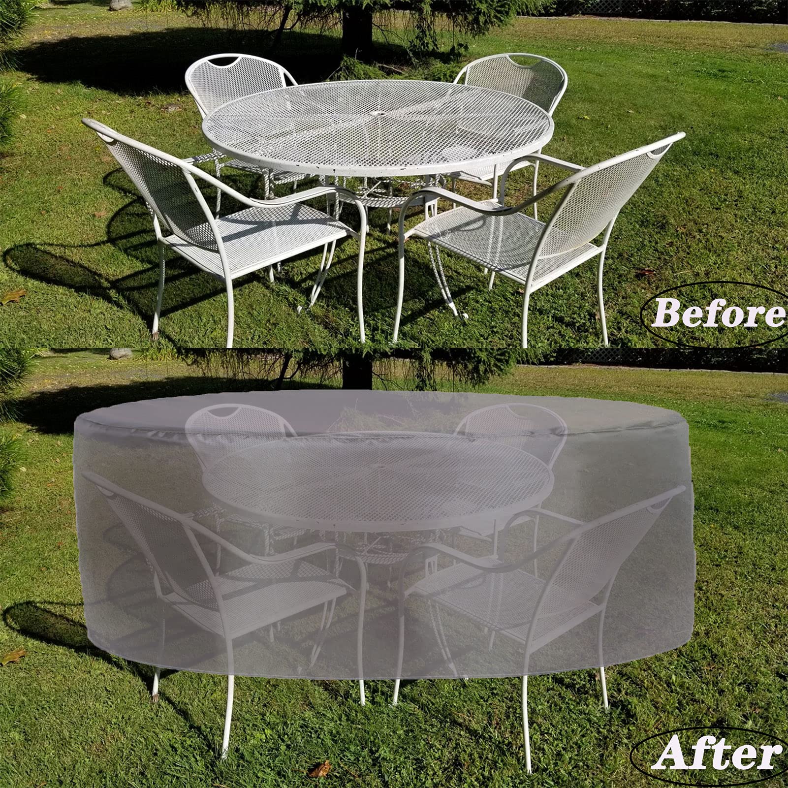 175x100cm Funda Muebles Impermeable 420D Oxford, Funda Protectoras Exterior Redond, contra el Polvo Anti-UV sin Decoloración Resistente a Prueba de Viento al Polvo